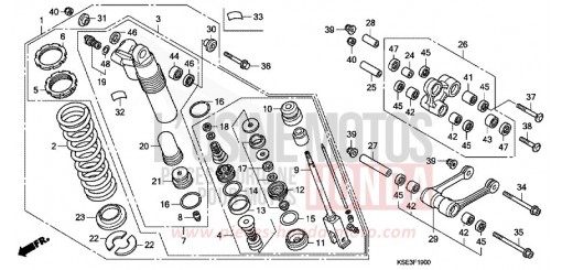 COUSSIN ARRIERE CRF150RB9 de 2009